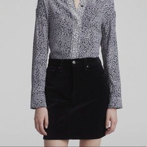 Rag & Bone Black Velvet Dive Skirt